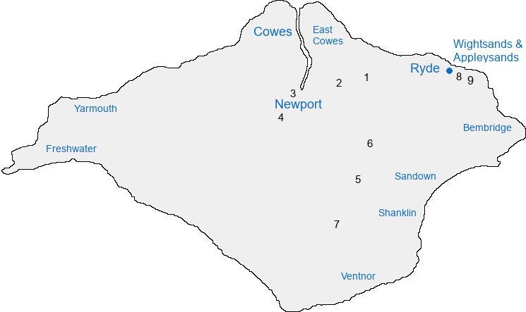 Isle of Wight Restaurants Map